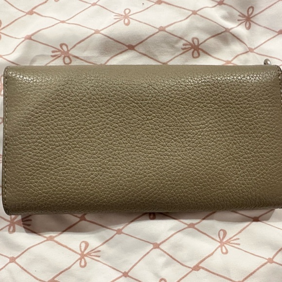 Tory Burch Britten Flap Envelope Continental Wallet Gray Heron - Picture 3 of 8